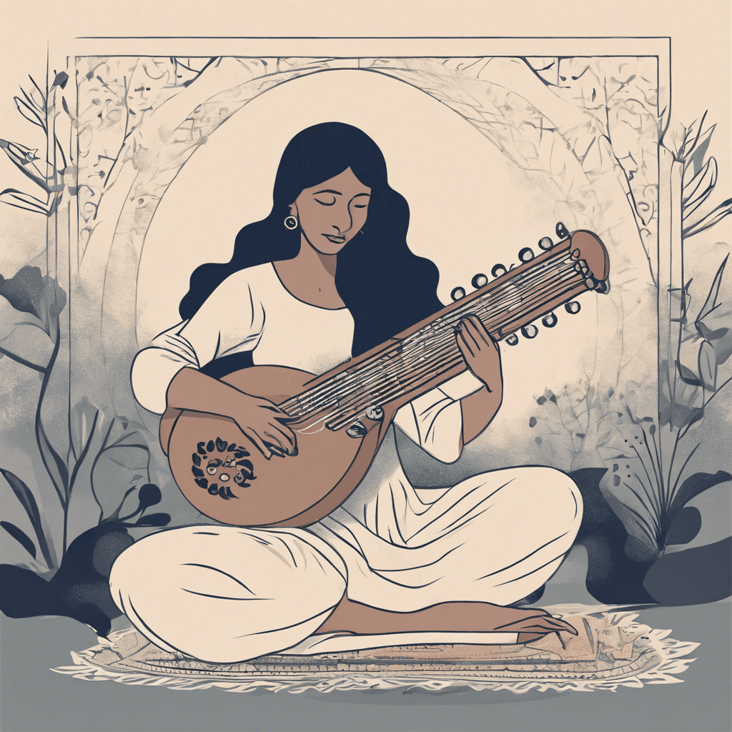 hero section image - lady playing veena